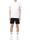 Men's RWB Stripe Cotton Polo Shirt White - THOM BROWNE - BALAAN 5