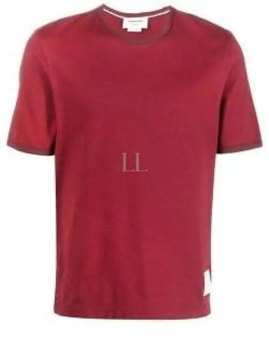 Midweight Jersey Logo Patch Short Sleeve T-Shirt Dark Red - THOM BROWNE - BALAAN 2