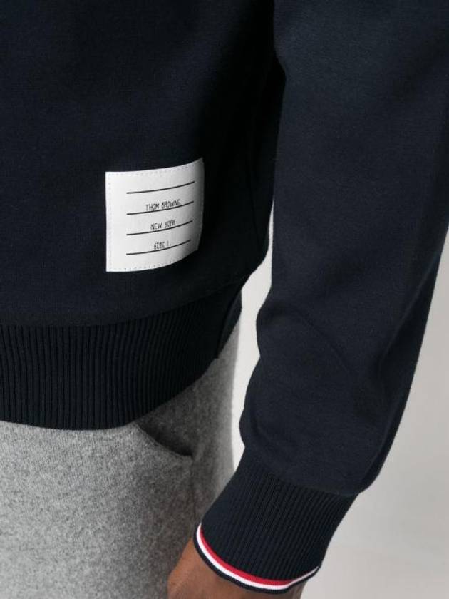 Logo Tab RWB Stripe Trimming Knit Top Navy - THOM BROWNE - BALAAN 6