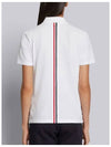 Classic Pique Center Back Stripe Relaxed Fit Short Sleeve Polo Shirt White - THOM BROWNE - BALAAN 7