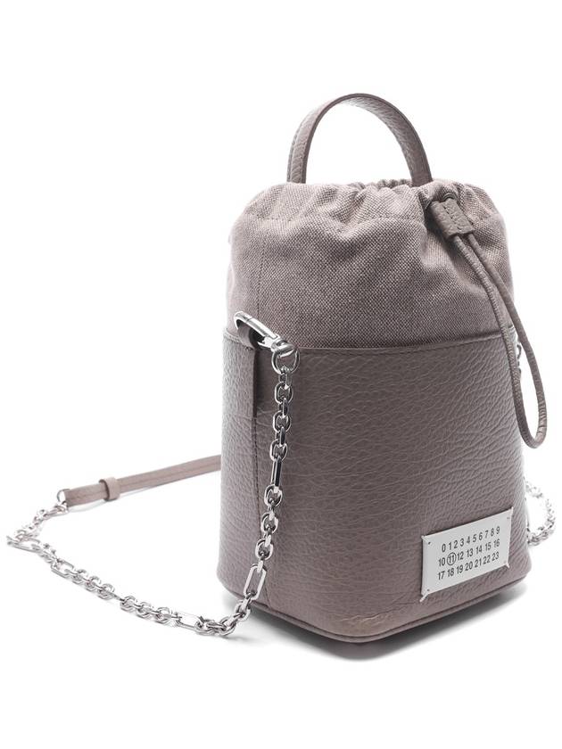 5AC Number Logo Texture Leather Bucket Bag Grey - MAISON MARGIELA - BALAAN 4