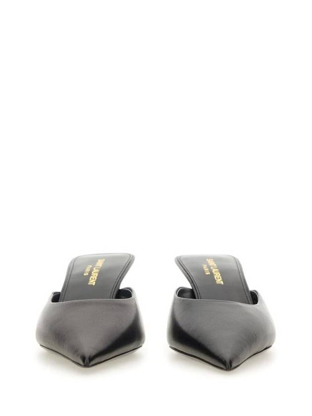 Women's Barbara Smooth Leather Mules Black - SAINT LAURENT - BALAAN 5