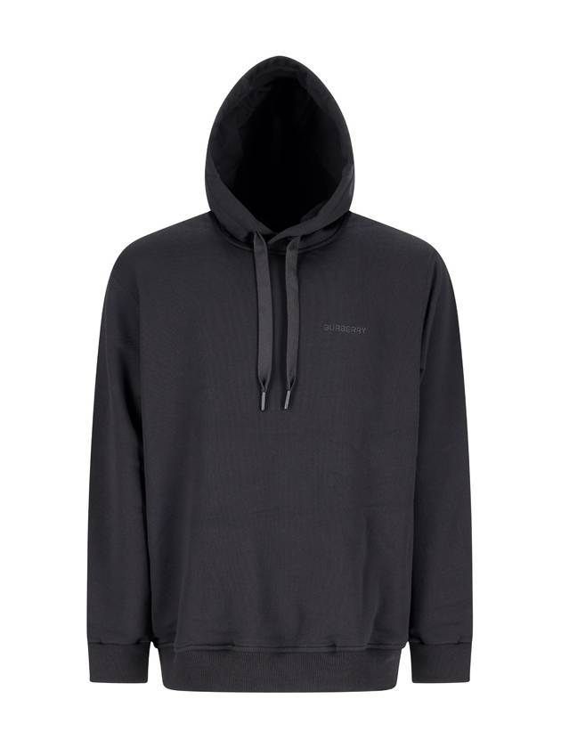 Check EDK Cotton Hoodie Black - BURBERRY - BALAAN 2