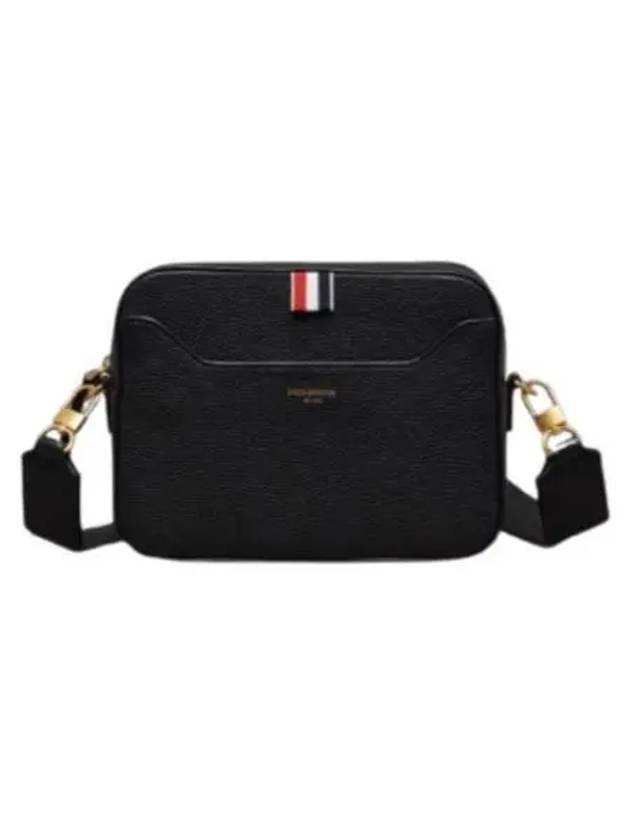 4 Bar Patch Leather Camera Cross Bag Black - THOM BROWNE - BALAAN 2