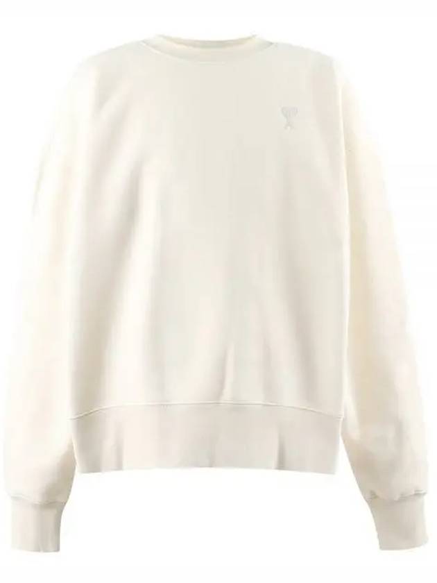 Tone On Tone Mini Logo Round Neck Sweatshirt Beige - AMI - BALAAN 2