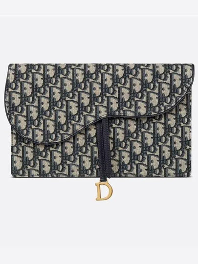 Saddle Pouch Blue  Oblique Jacquard - DIOR - BALAAN 2