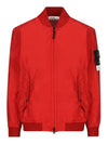 Men's Wappen Patch Zip-Up Bomber Jacket Red - STONE ISLAND - BALAAN 2