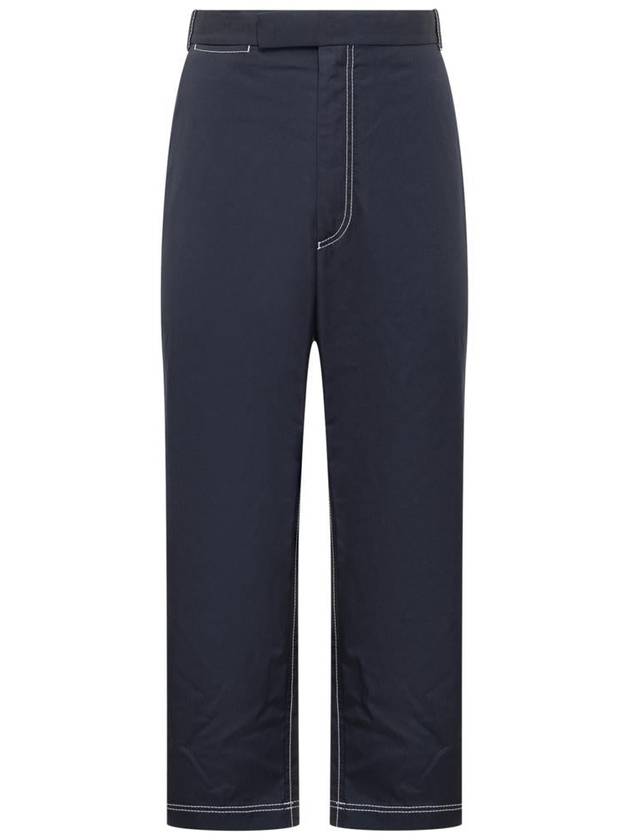 Mid rise tailored straight pants navy - THOM BROWNE - BALAAN 2