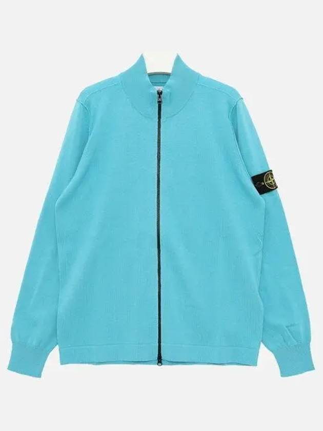 Soft Cotton Knit Zip-Up Jacket Blue - STONE ISLAND - BALAAN 2