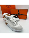 Bouncing Mesh Suede Goatskin Low Top Sneakers Blanc - HERMES - BALAAN 4