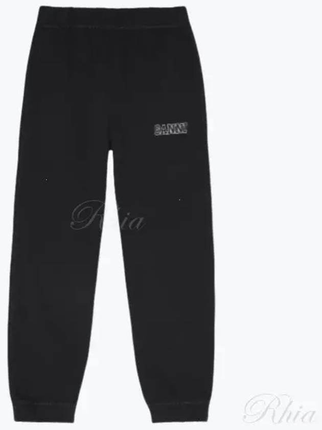 Side Logo Cotton JoGGer Track Pants Black - GANNI - BALAAN 2