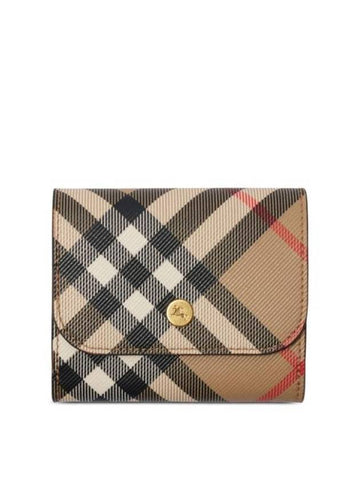 Check Coin Card Wallet Sand - BURBERRY - BALAAN 1