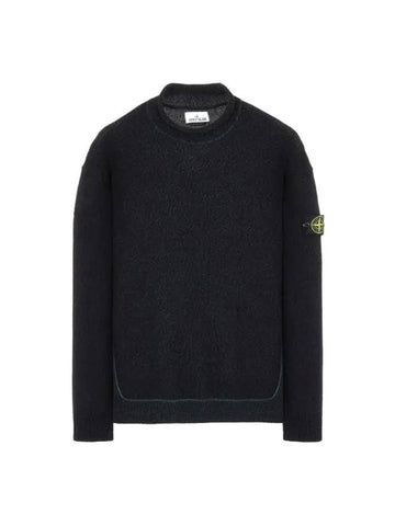 Logo Patch Mock Neck Lambswool Knit Top Dark Green - STONE ISLAND - BALAAN 1