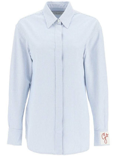 Women's Cotton Striped Shirt Blue - GOLDEN GOOSE - BALAAN 1