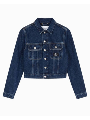 Jeans 90s Cropped Denim Jacket Blue - CALVIN KLEIN - BALAAN 1