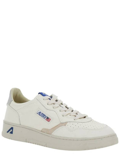 'Medalist' White Low Top Sneakers With Logo Patch On Tongue And Side In Leather Man - AUTRY - BALAAN 2