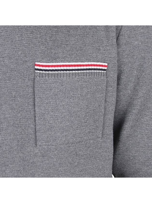 Men's Wool Stripe Knit Top Grey - THOM BROWNE - 7