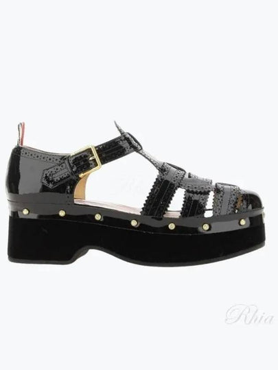 Soft Patent Fisherman Clog Sandals Black - THOM BROWNE - BALAAN 2