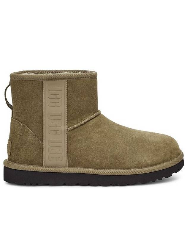 Women's Classic Mini Side Logo Fleece Boots Olive Khaki - UGG - BALAAN 1