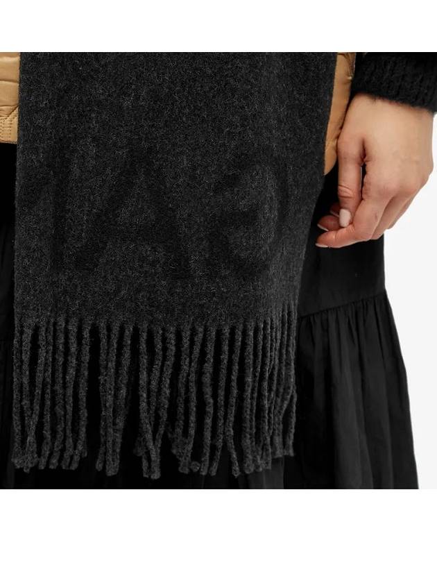 Logo Fringe Muffler Black - GANNI - BALAAN 4