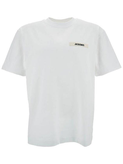 Le Gros Grain Logo Short Sleeve T-Shirt White - JACQUEMUS - BALAAN 2