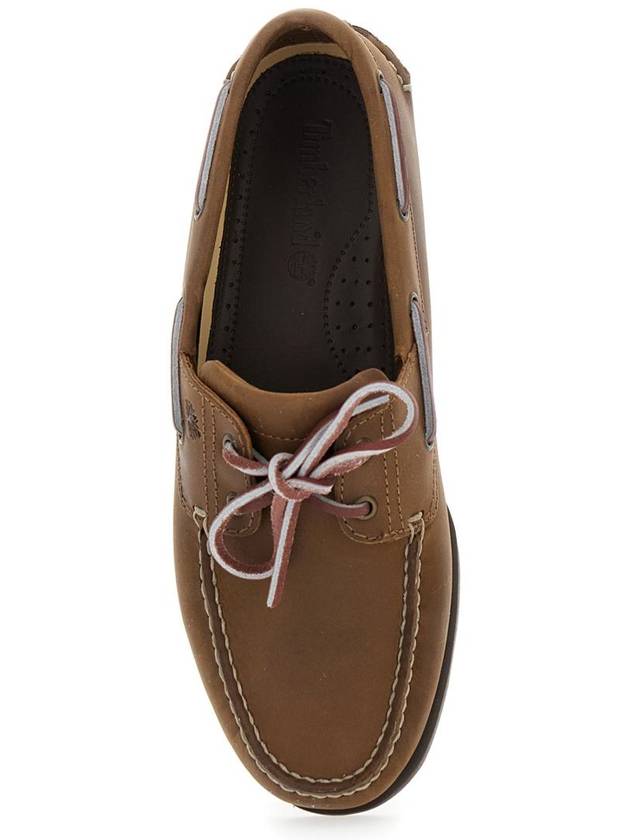 Brown Boat Loafers With Lace-Up Detail In Leather Man - TIMBERLAND - BALAAN 4