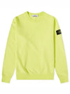 Wappen Patch Crew Neck Sweatshirt Neon Yellow - STONE ISLAND - BALAAN 2