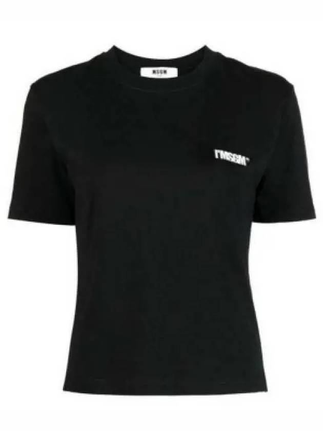 I'msgm Logo Patch Short Sleeve T-Shirt Black - MSGM - BALAAN 2