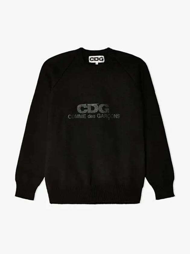 Round Neck School Pullover Knit Sweatshirt Black - COMME DES GARCONS - BALAAN 2