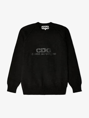 Round Neck School Pullover Knit Sweatshirt Black - COMME DES GARCONS - BALAAN 1