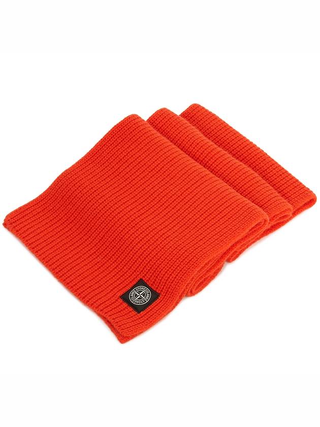 Compass Patch Wool Scarf Orange - STONE ISLAND - BALAAN 3