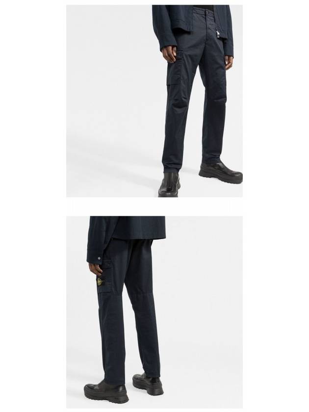 Stretch Cotton Twill Cargo Pants Navy - STONE ISLAND - BALAAN 6