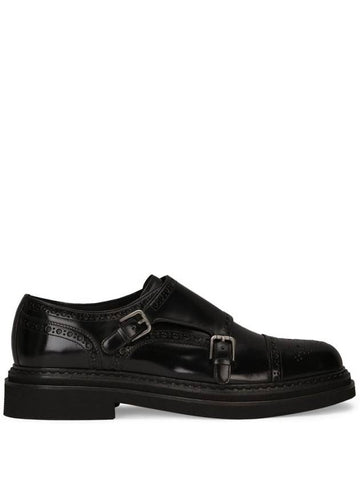 Dolce & Gabbana Calf Leather Monk Shoes With Buckles - DOLCE&GABBANA - BALAAN 1