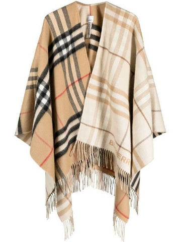 cashmere check cape contrast - BURBERRY - BALAAN 1