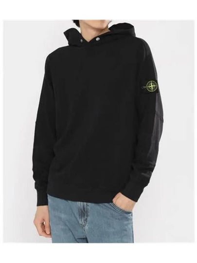 Compass Badge Cotton Hoodie Black - STONE ISLAND - BALAAN 2