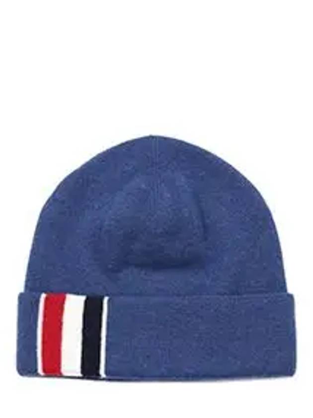 Striped Wool Beanie Dark Blue - THOM BROWNE - BALAAN 6