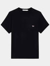 Men's Fox Patch Pocket Short Sleeve T-Shirt Black FM00120KJ0010 BK - MAISON KITSUNE - BALAAN 4