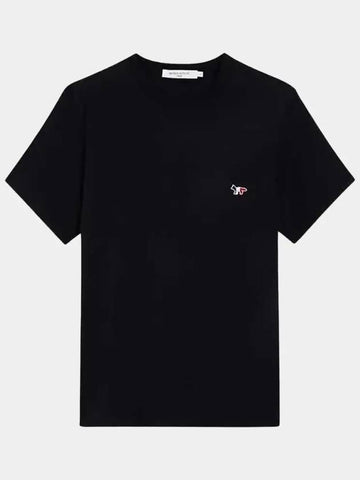 Men's Fox Patch Pocket Short Sleeve T-Shirt Black FM00120KJ0010 BK - MAISON KITSUNE - BALAAN 1