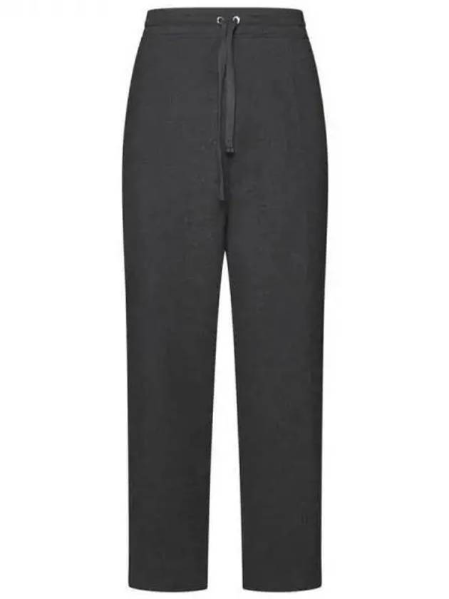 Elastic Waist Viscose Wool Straight Pants Grey - AMI - BALAAN 2