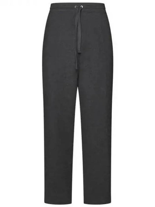 Elastic Waist Viscose Wool Straight Pants Grey - AMI - BALAAN 2