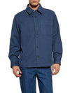 Basile Brodée Poitrine Overshirt Jacket Steel Blue - A.P.C. - BALAAN 3