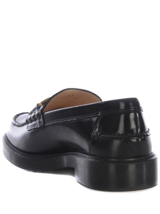 Brushed Leather Chain Loafers Black - TOD'S - BALAAN 5