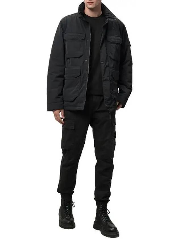 Polyester Micro Twill Zip Up Jacket Black - STONE ISLAND - BALAAN 5