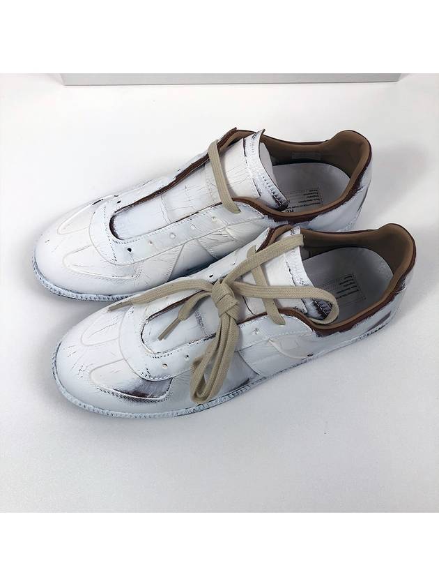 Replica Painted Leather Low Top Sneakers White - MAISON MARGIELA - BALAAN 5