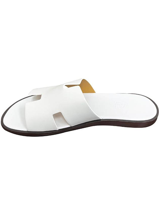 Izmir Leather Slippers Blanc - HERMES - BALAAN 2