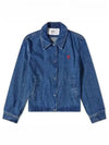 Heart Logo Denim Jacket Blue - AMI - BALAAN 2