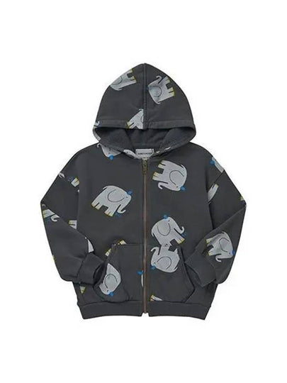 Kids Elephant All Over Hooded Jacket Grey - BOBO CHOSES - BALAAN 2