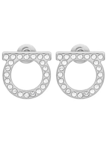 Ferragamo Gancini crystal silver earrings - SALVATORE FERRAGAMO - BALAAN 1