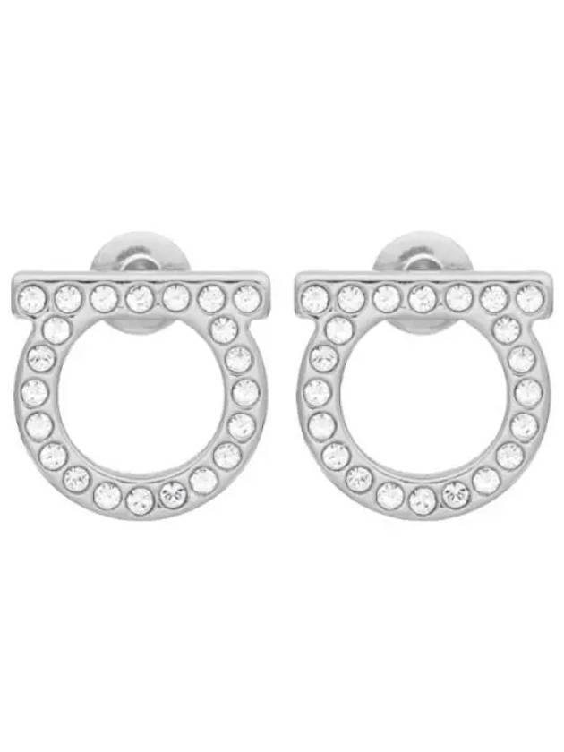 Ferragamo Gancini crystal silver earrings - SALVATORE FERRAGAMO - BALAAN 1