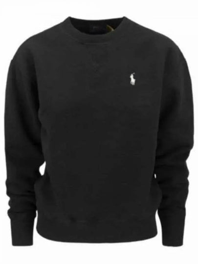 Embroidered Logo Pony Fleece Sweatshirt Black - POLO RALPH LAUREN - BALAAN 2